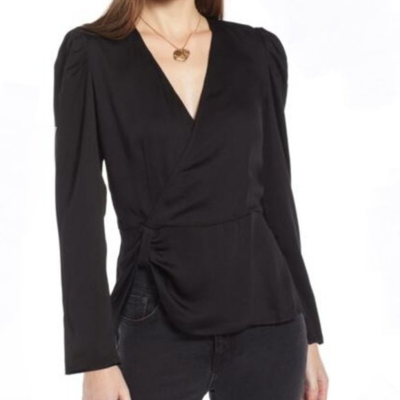 🆕️ SOMETHING NAVY GATHERED PEPLUM TOP - Picture 3 of 8